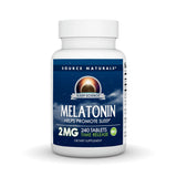 Source Naturals Sleep Science Melatonin 2 mg time release tablets front view