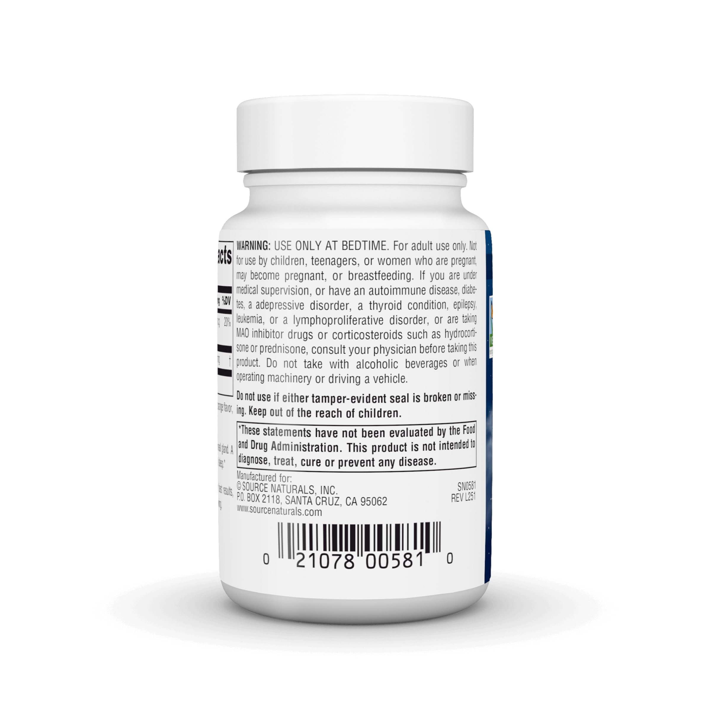 Source Naturals Sleep Science Melatonin 5 mg ingredients list