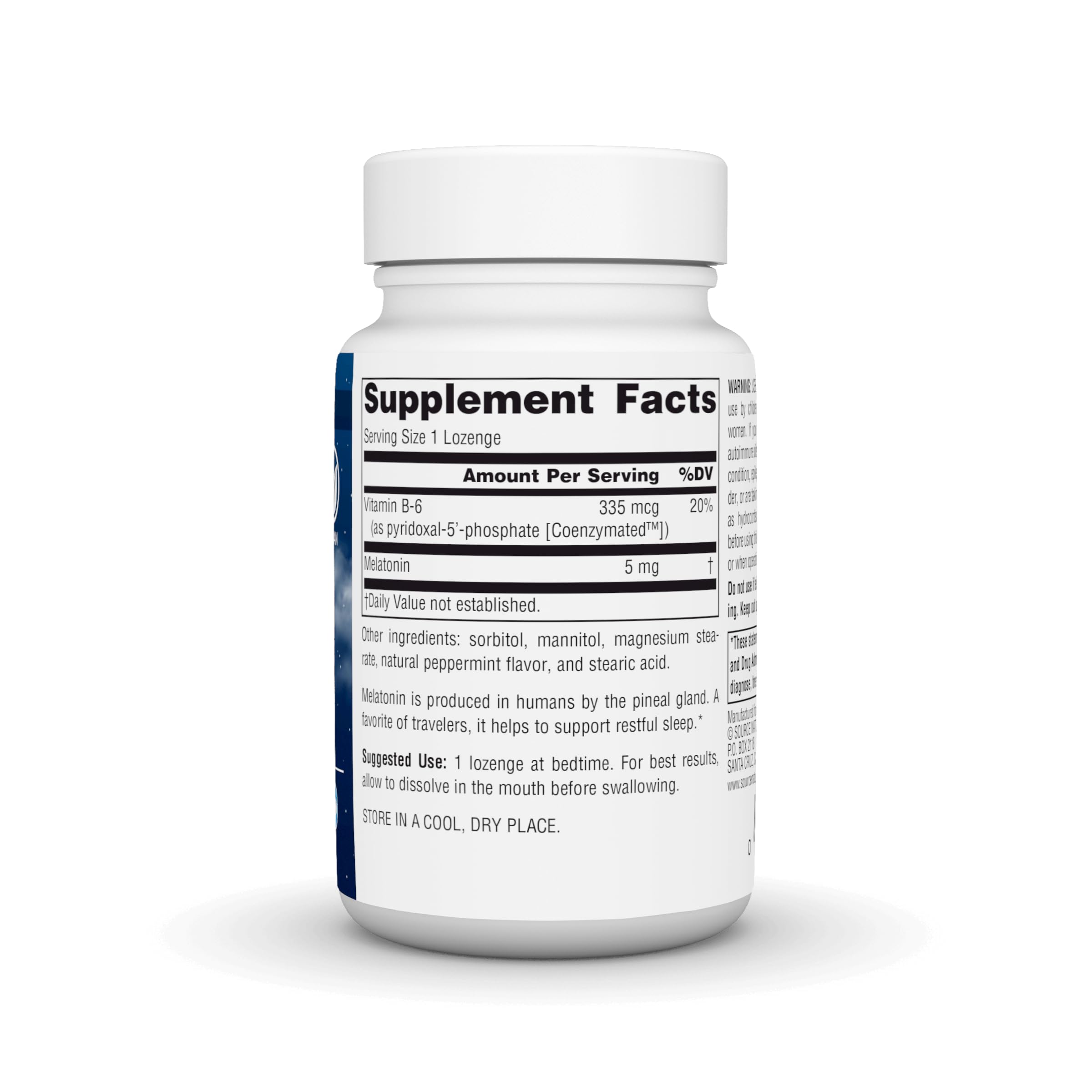 Source Naturals Sleep Science Melatonin 5 mg lozenge close-up