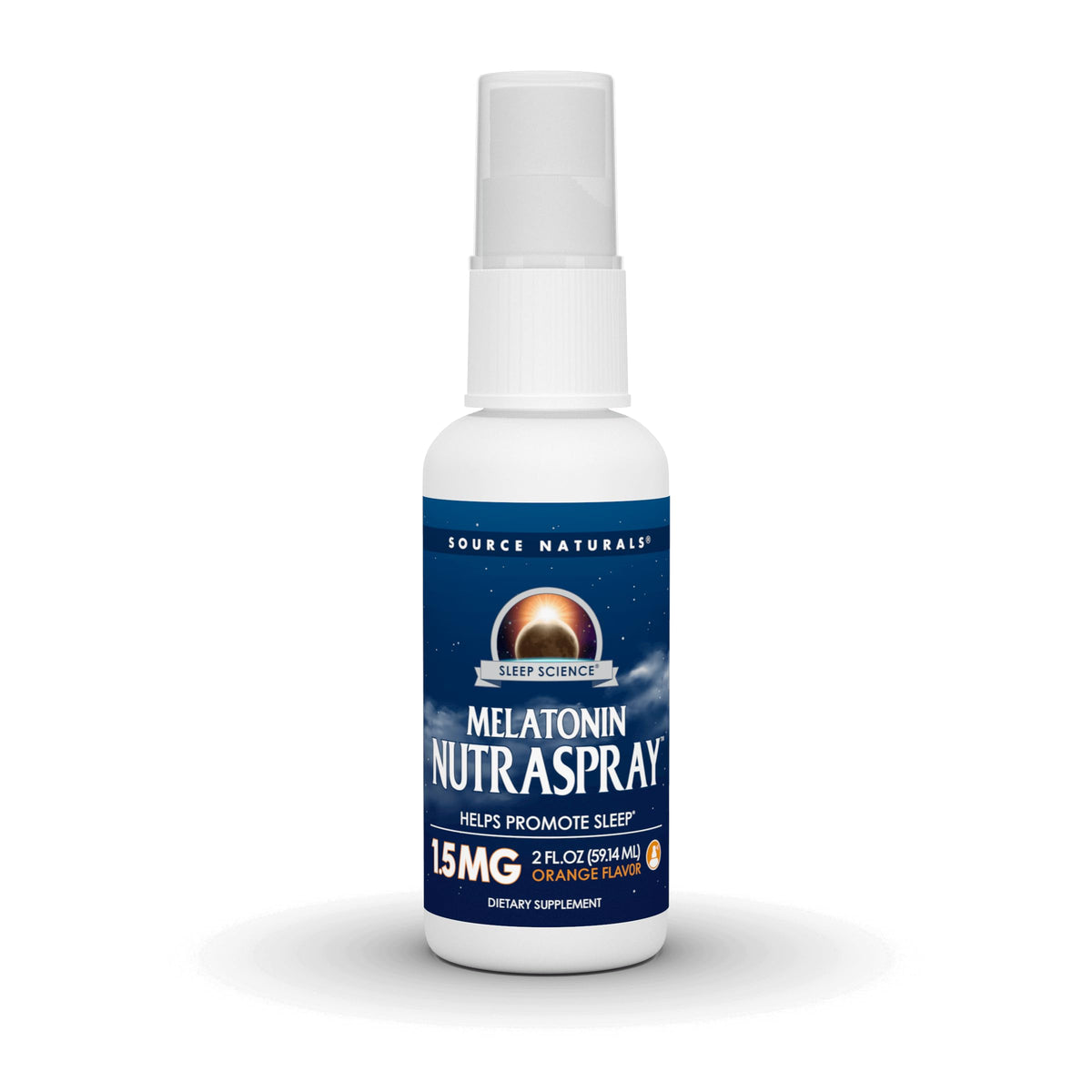 Source Naturals Sleep Science Melatonin NutraSpray front view with orange label
