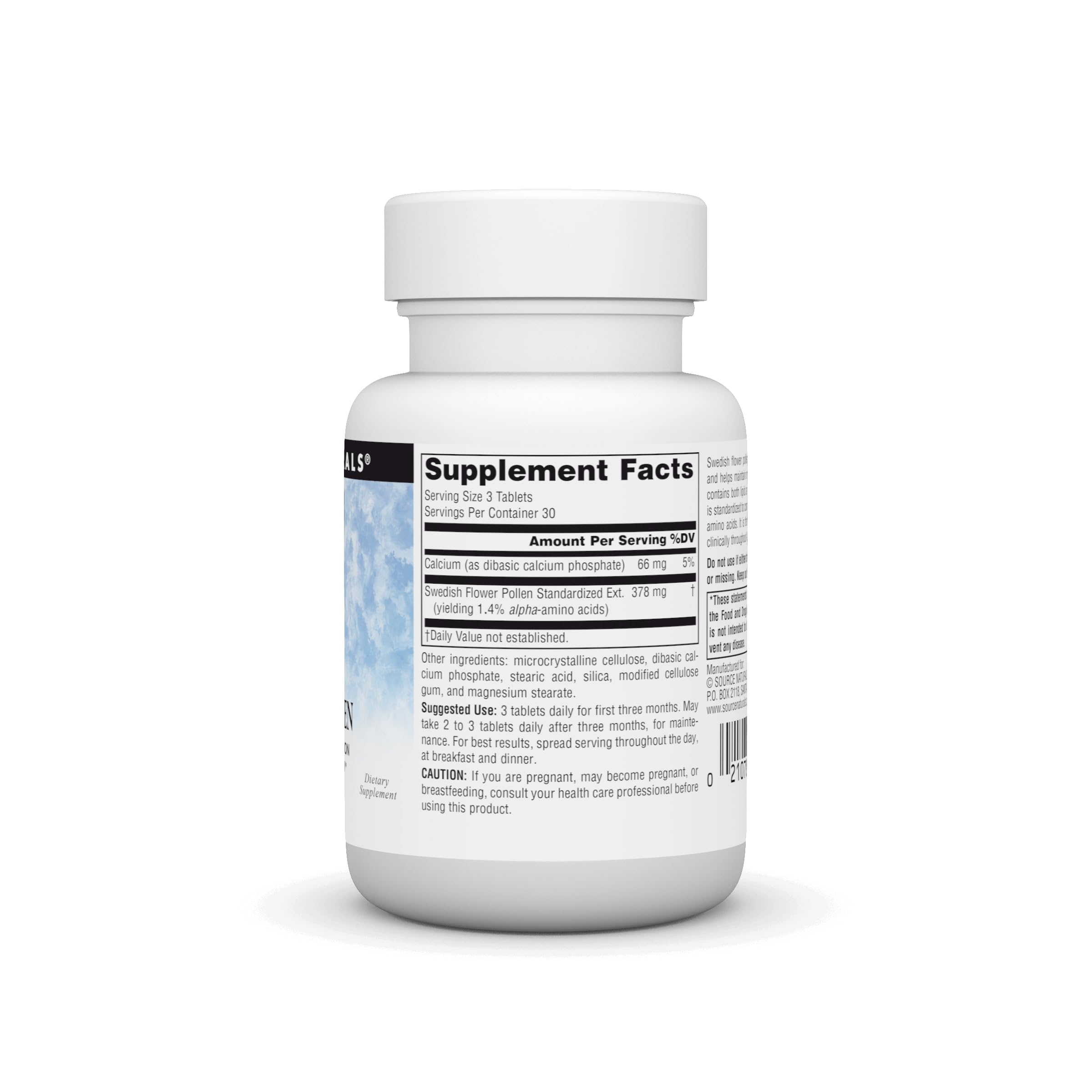 Source Naturals Swedish Flower Pollen Supplement ingredients list