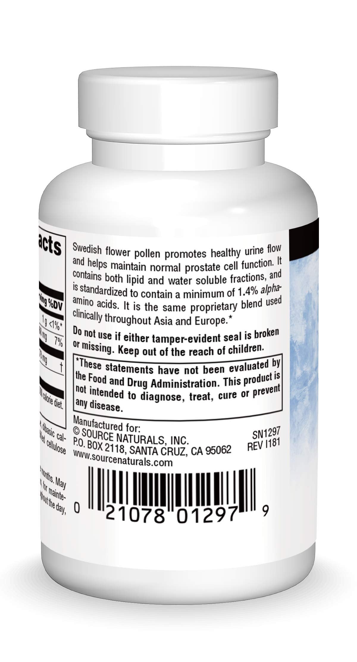 Source Naturals Swedish Flower Pollen Supplement tablets on a table