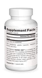 Source Naturals Taurine 1000mg capsules label with ingredients