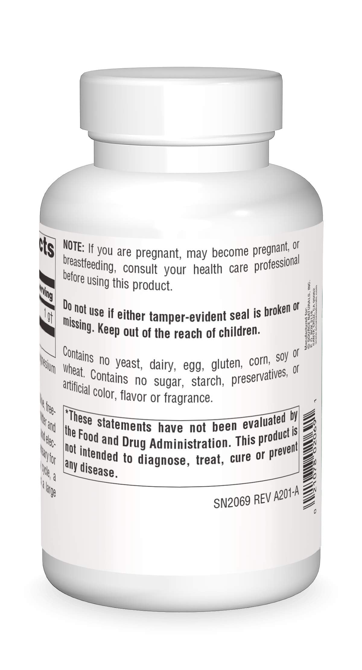 Source Naturals Taurine 1000mg capsules side view