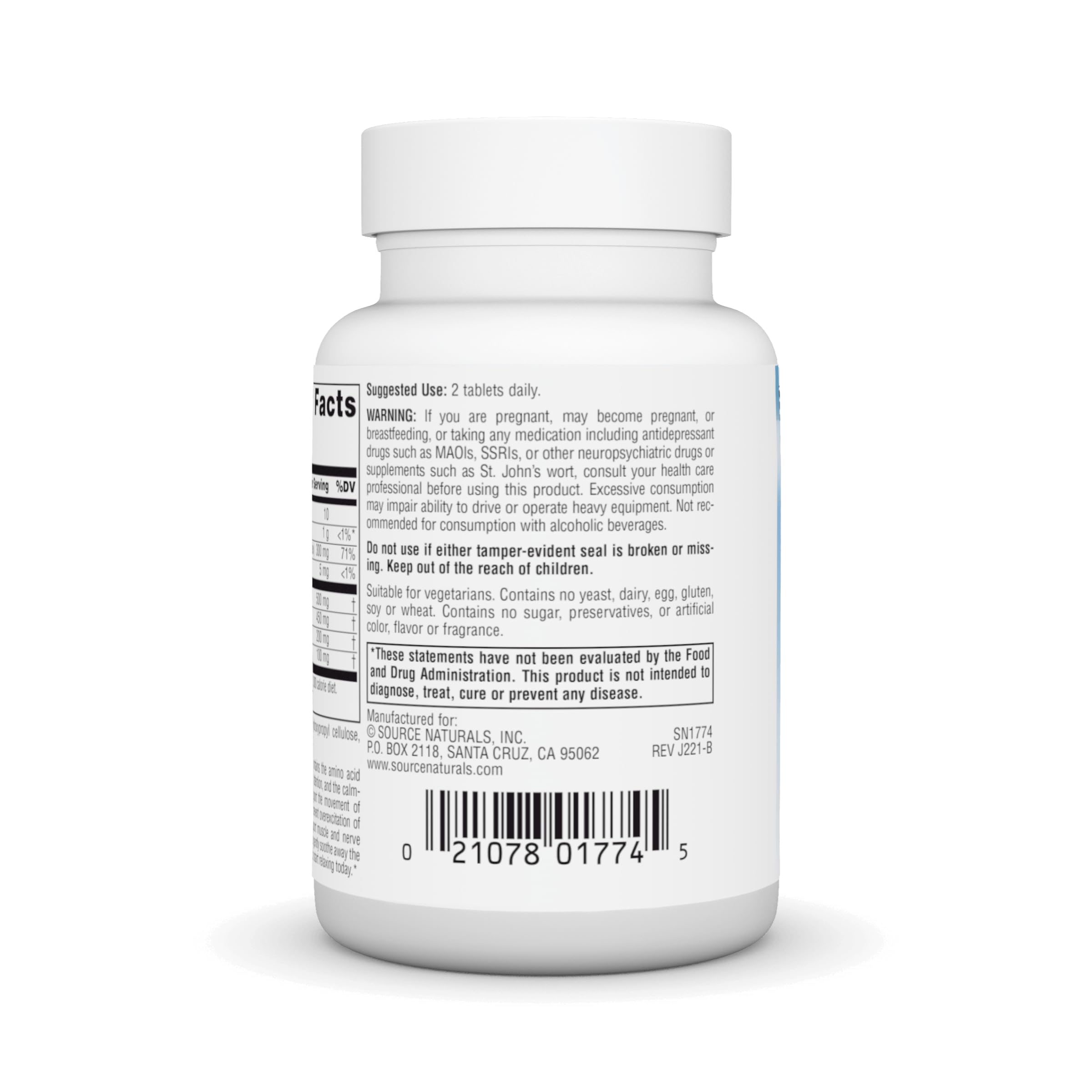 Source Naturals Theanine Serene L-Theanine 60 Tablets packaging