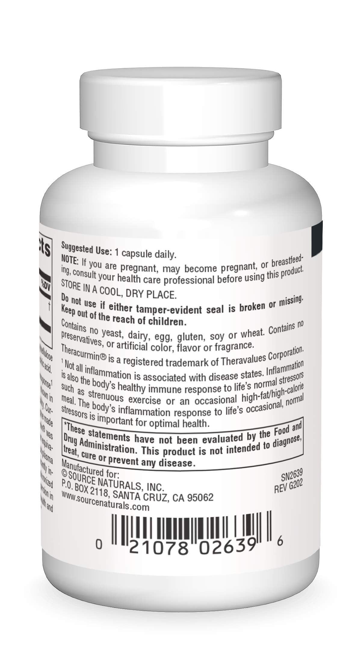 Source Naturals Theracurmin Curcumin Supplement side view