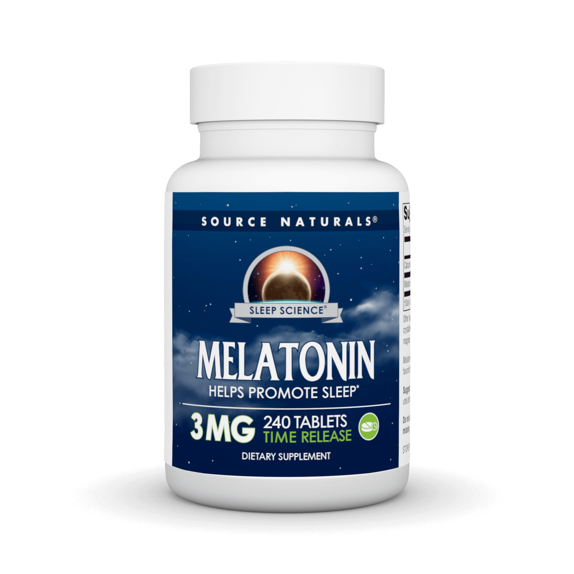 Source Naturals Time Released Melatonin 3 mg 240 Tablets front view