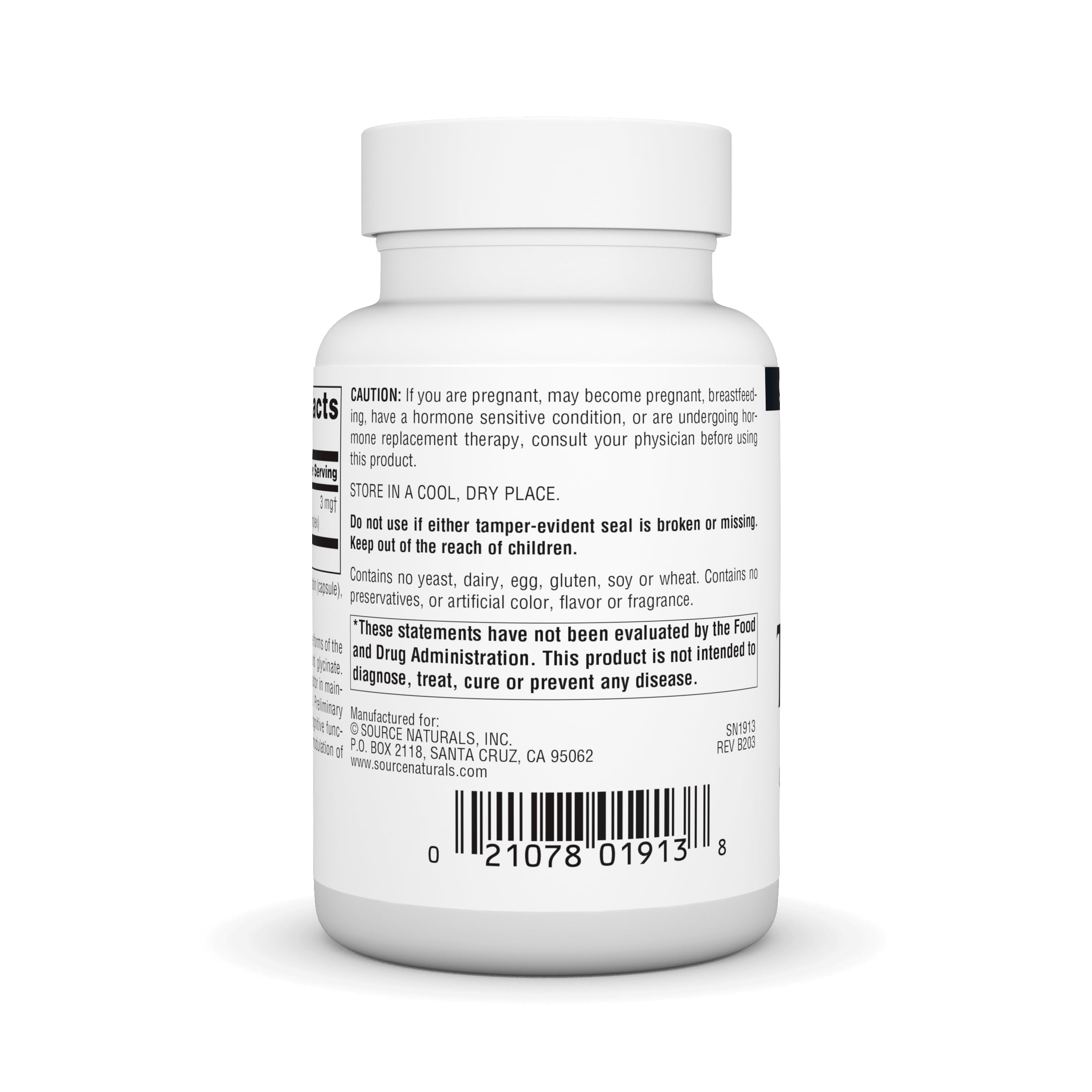 Source Naturals Triple Boron 50g side view showing label details