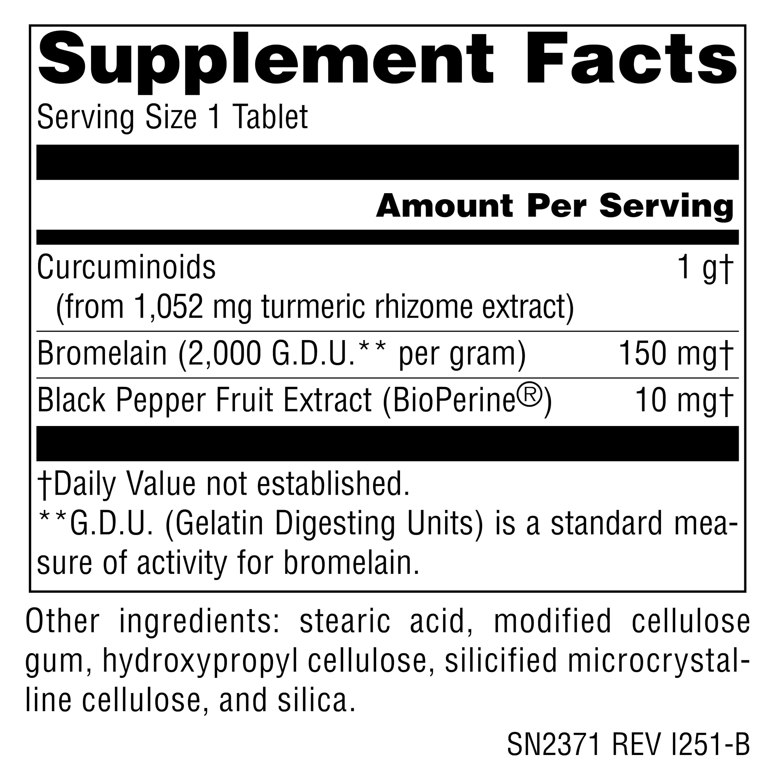 Source Naturals Turmeric Tablets 1052mg side view