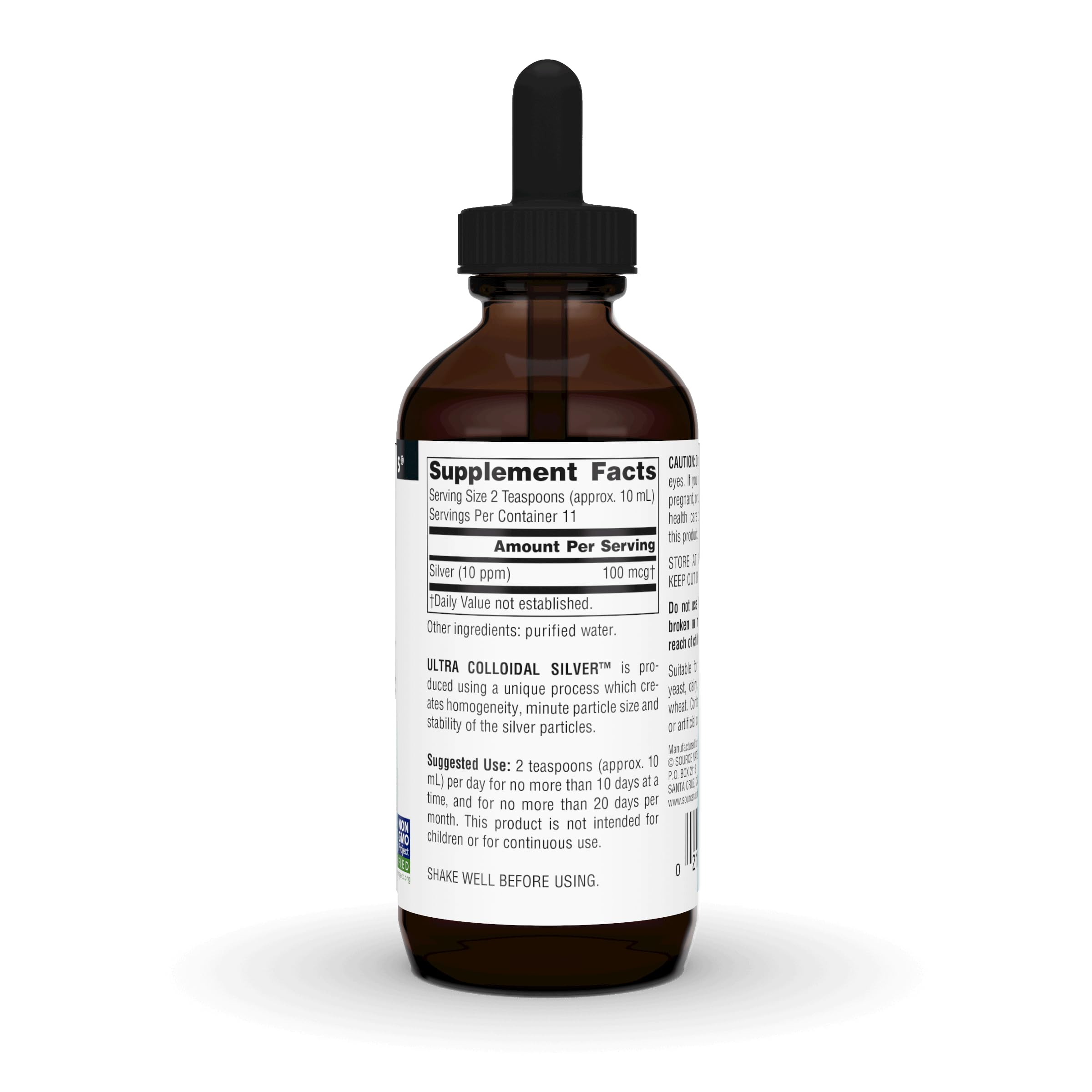 Source Naturals Ultra Colloidal Silver 231g side view