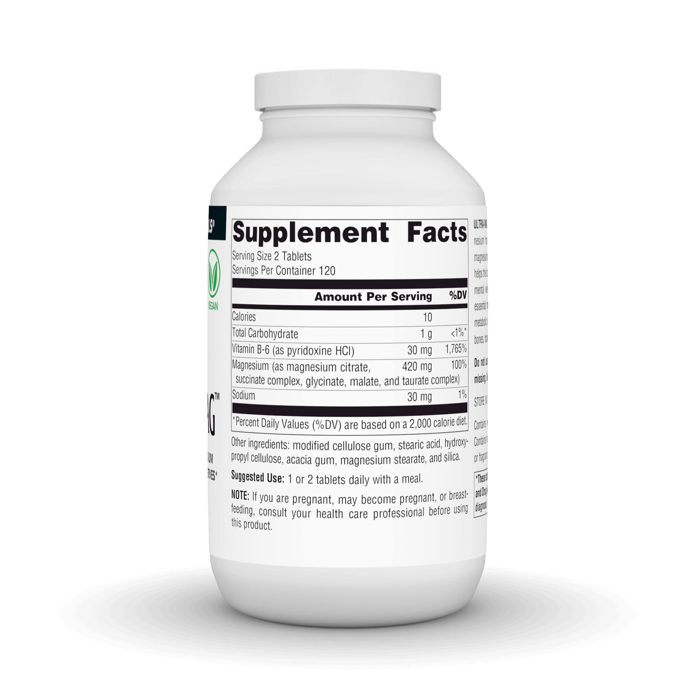 Source Naturals ULTRA-MAG Magnesium Supplement label close-up