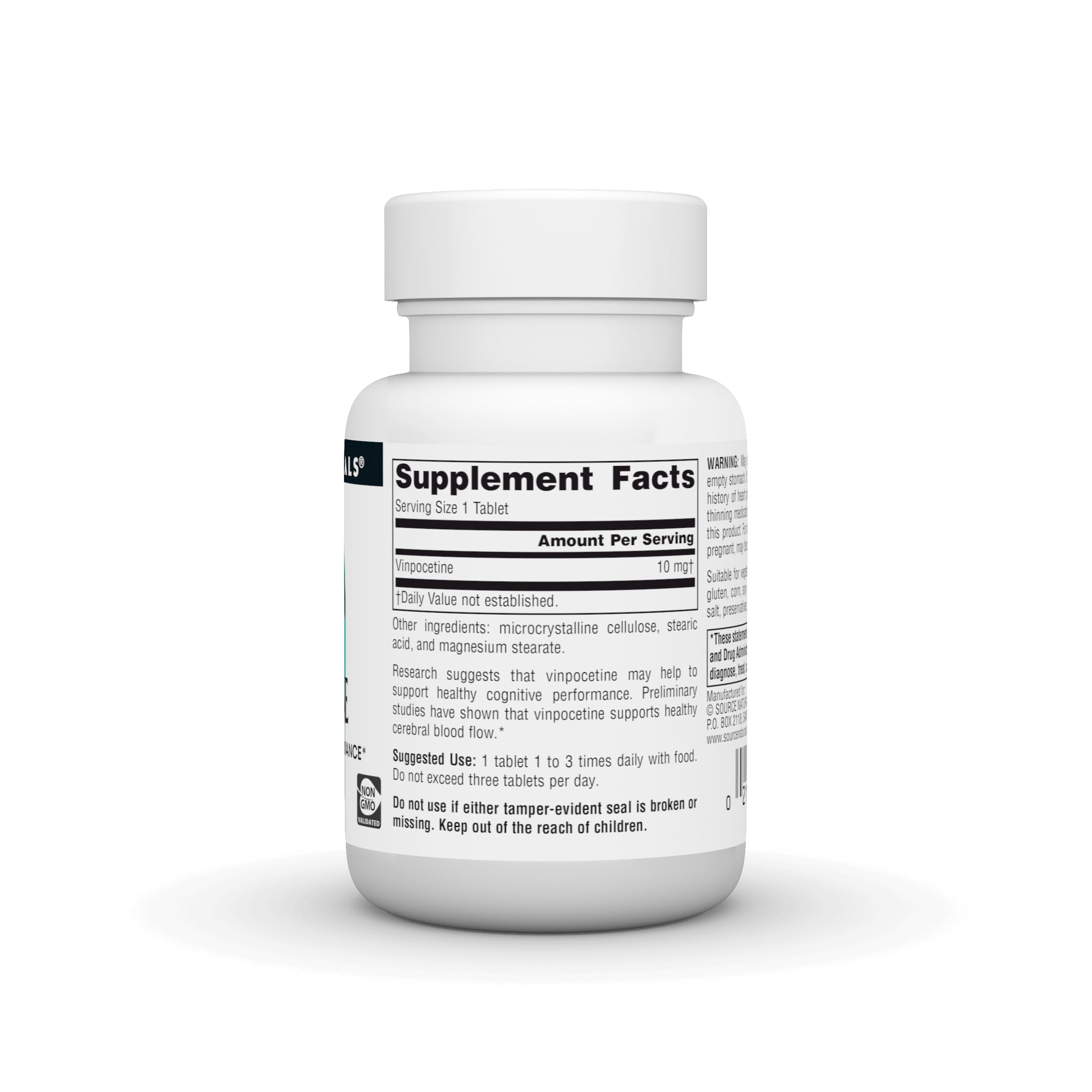 Source Naturals Vinpocetine supplement side view