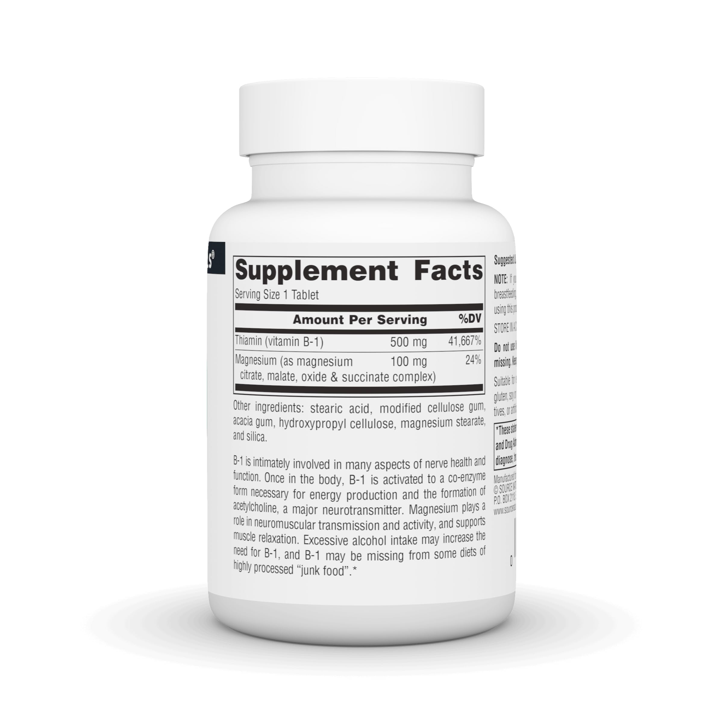 Source Naturals Vitamin B-1 Thiamine Supplement side view