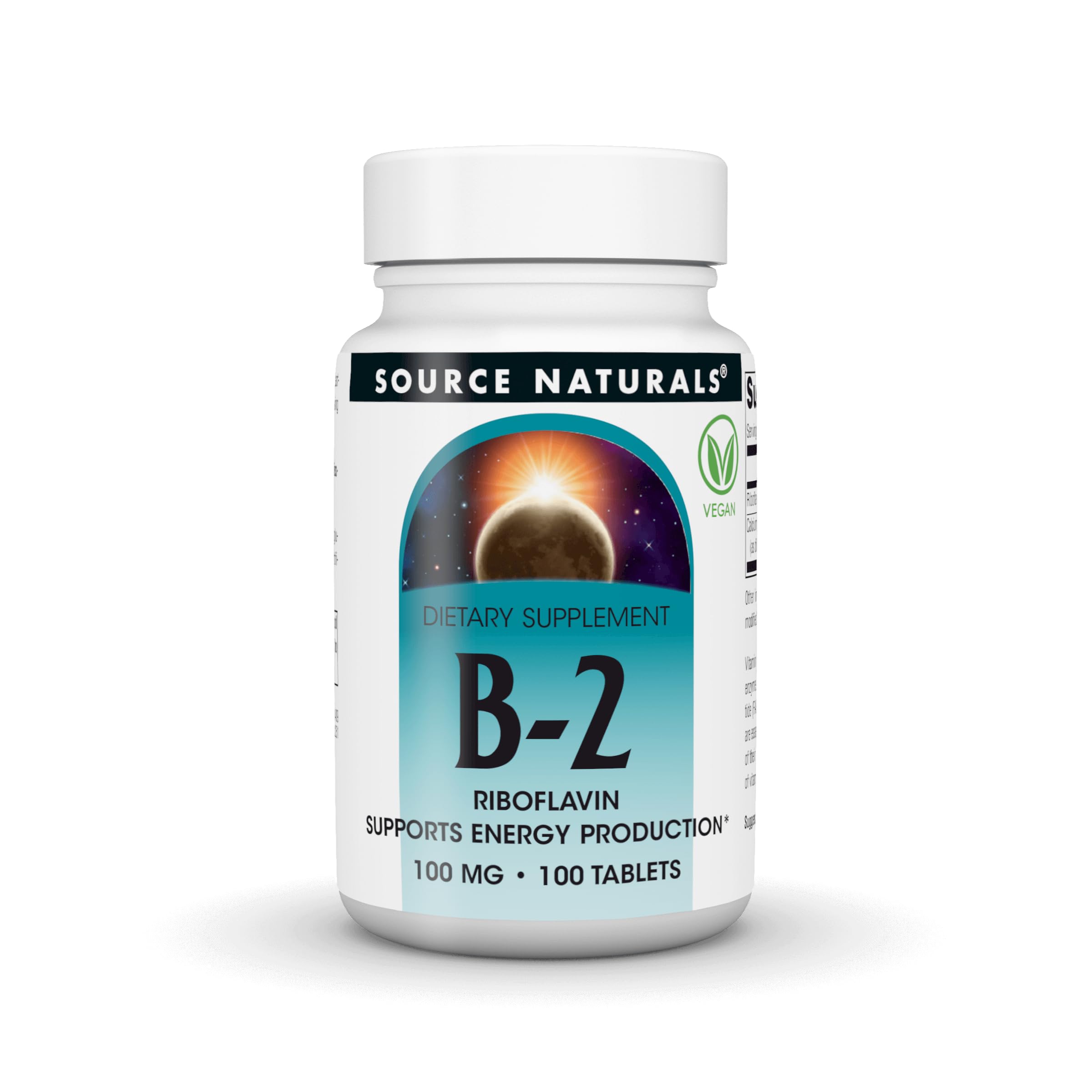 Source Naturals Vitamin B-2 riboflavin supplement front view