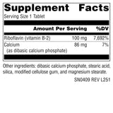Source Naturals Vitamin B-2 riboflavin supplement side view