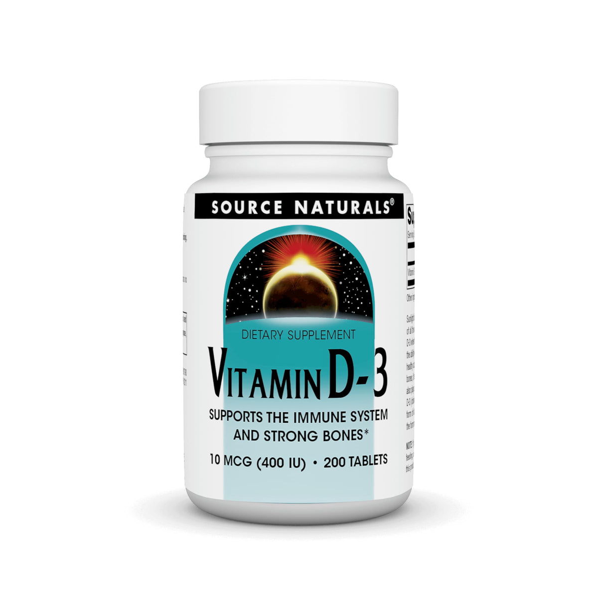 Source Naturals Vitamin D-3 1000 IU Tablets front view