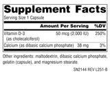 Source Naturals Vitamin D-3 supplement bottle side view