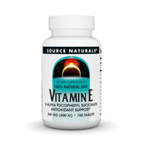 Source Naturals Vitamin E 400 IU supplement front view