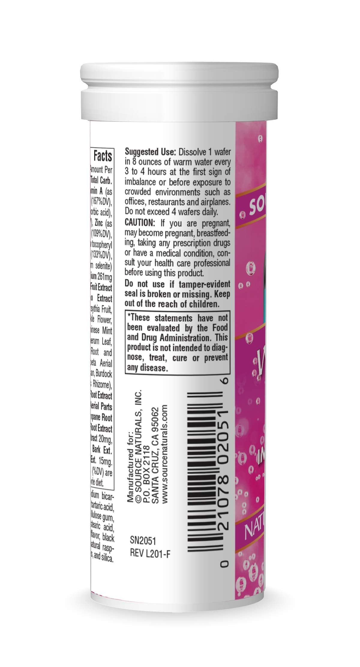 Source Naturals Wellness Fizz 59g dissolving in warm water