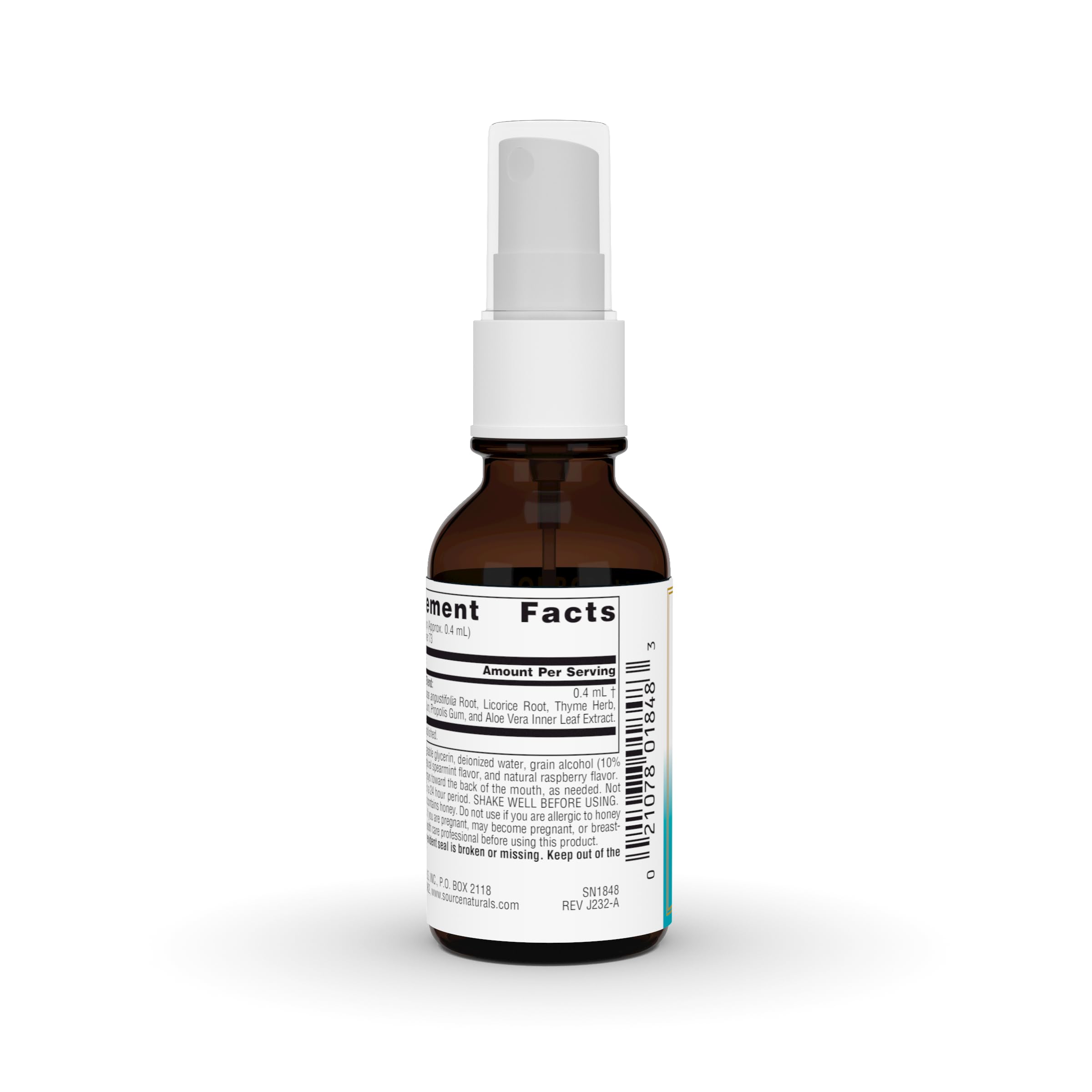 Source Naturals Wellness Herbal Throat Spray side view