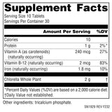 Source Naturals YAEYAMA CHLORELLA packaging side view