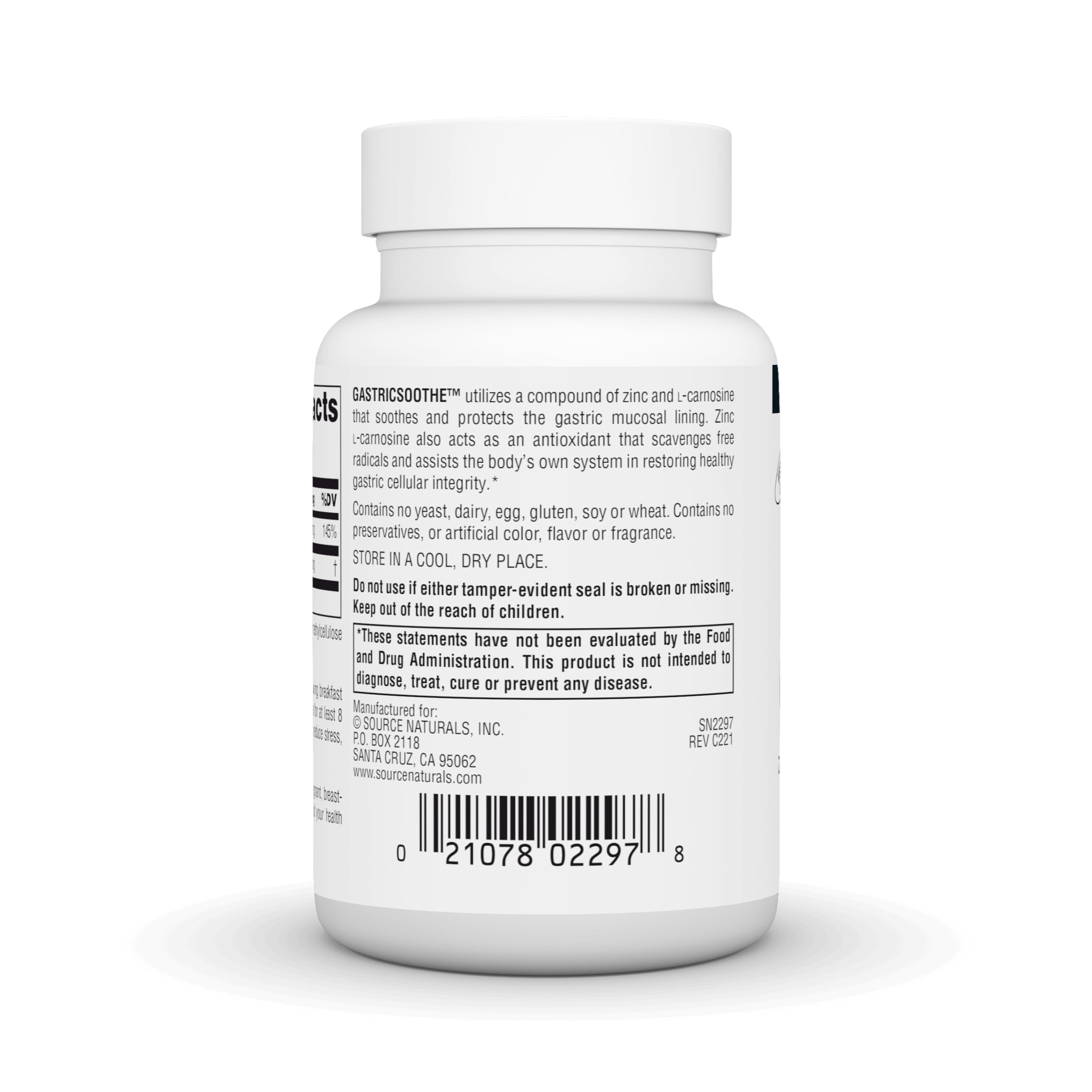 Source Naturals Zinc L-Carnosine 75mg Capsules bottle with label