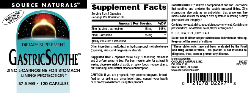 Source Naturals Zinc L-Carnosine 75mg Capsules close-up of capsules