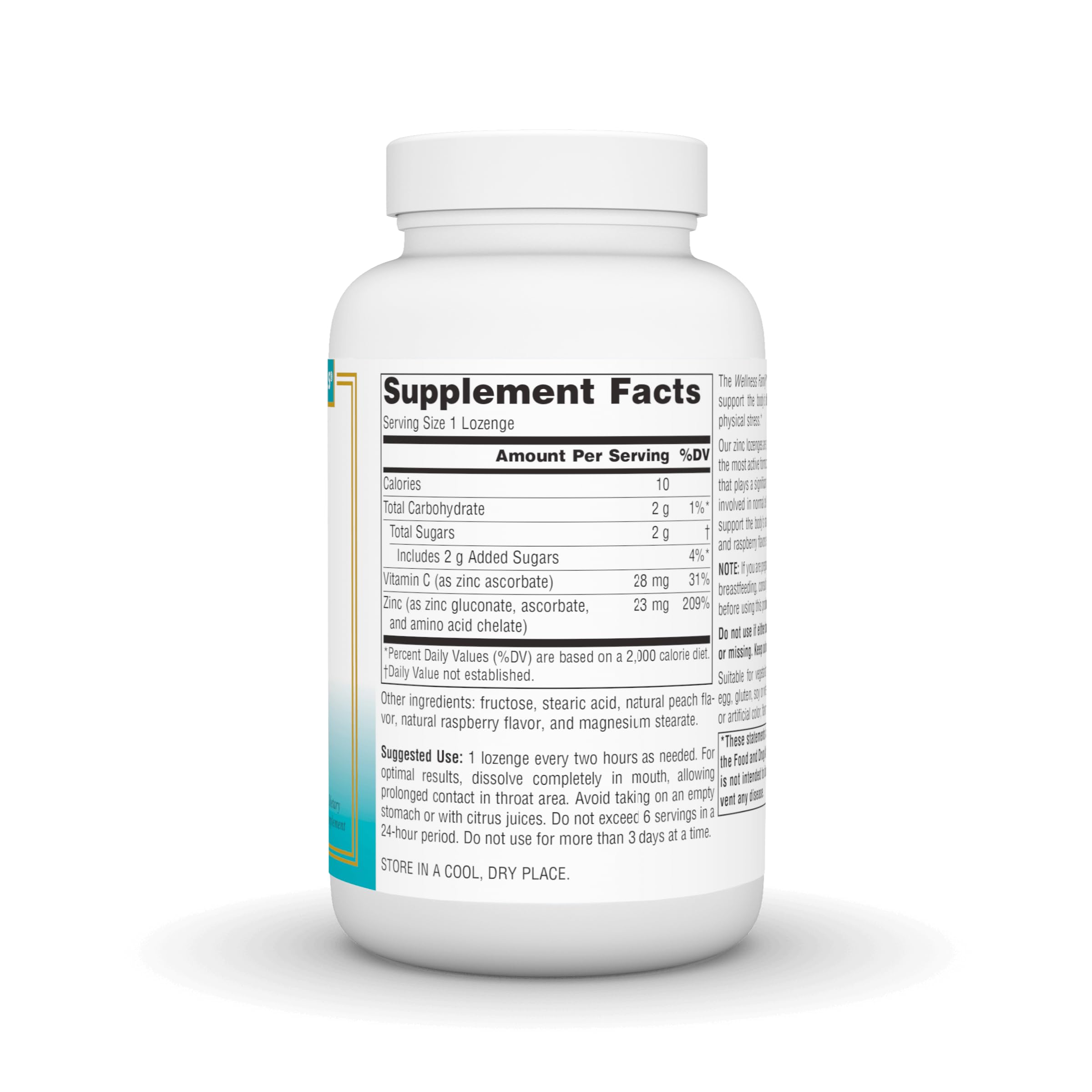 Source Naturals Zinc Lozenges packaging side view
