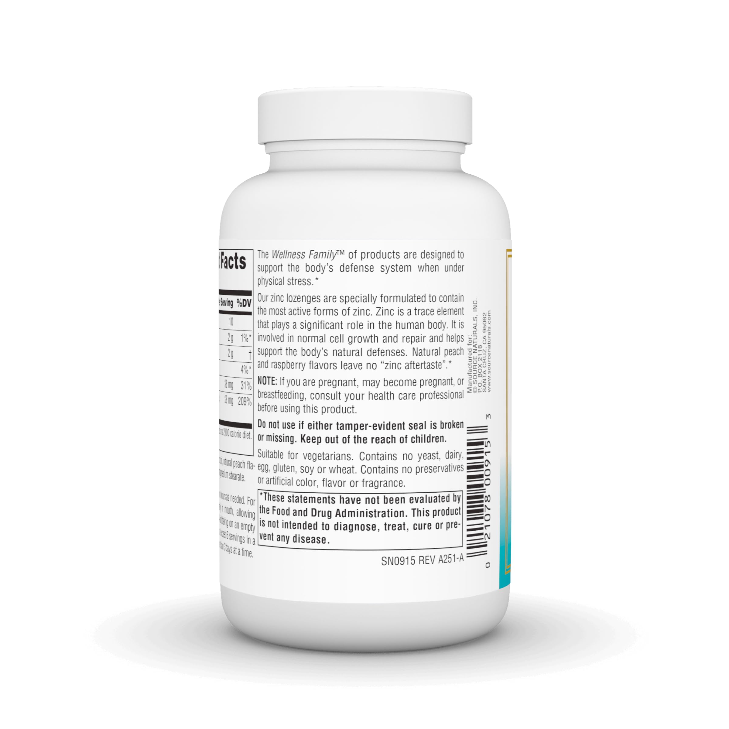 Source Naturals Zinc Lozenges with natural peach flavour