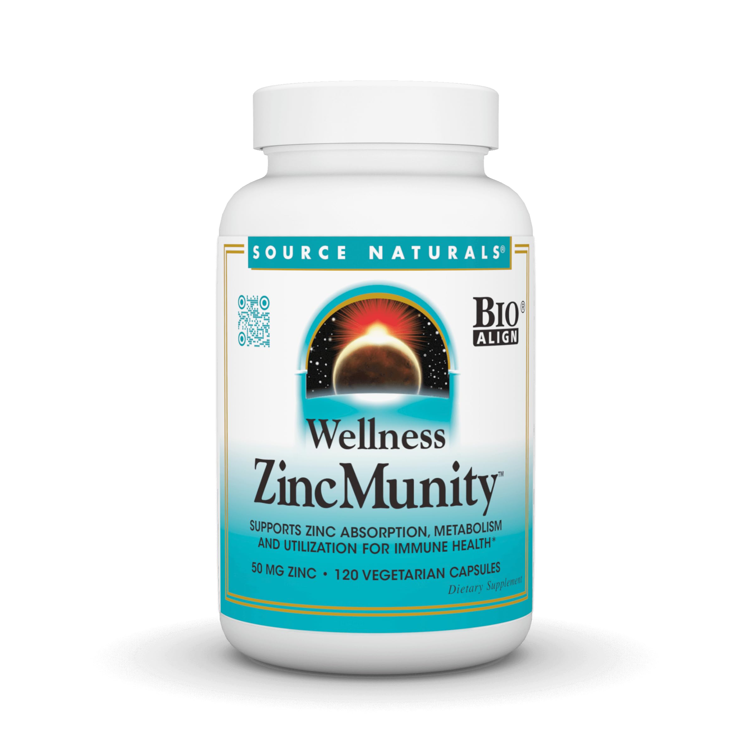 Source Naturals ZincMunity 60 Vegetarian Capsules front view