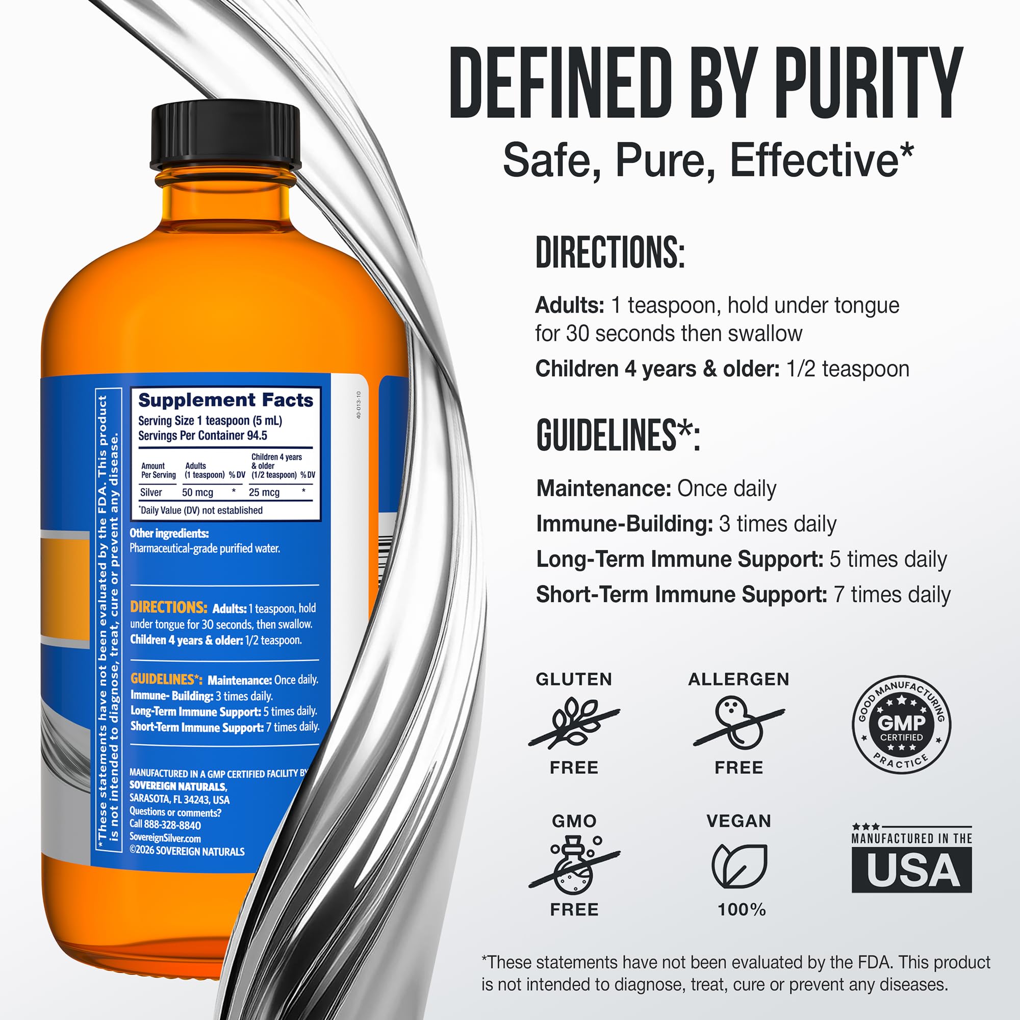 Sovereign Silver Colloidal Silver 10 PPM 454g with packaging