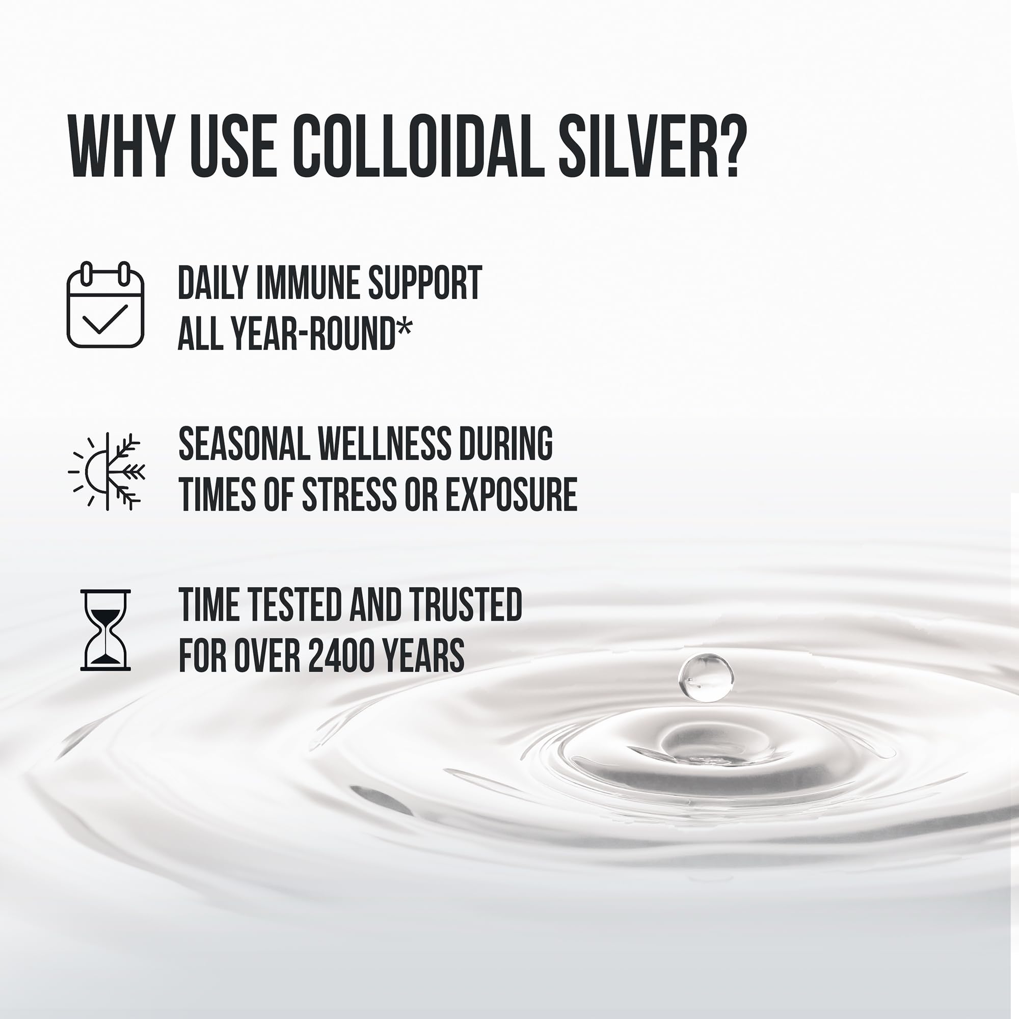 Sovereign Silver Colloidal Silver 10 PPM in amber glass bottle