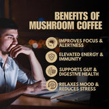 Spark Mushroom Coffee preparation process with spoon