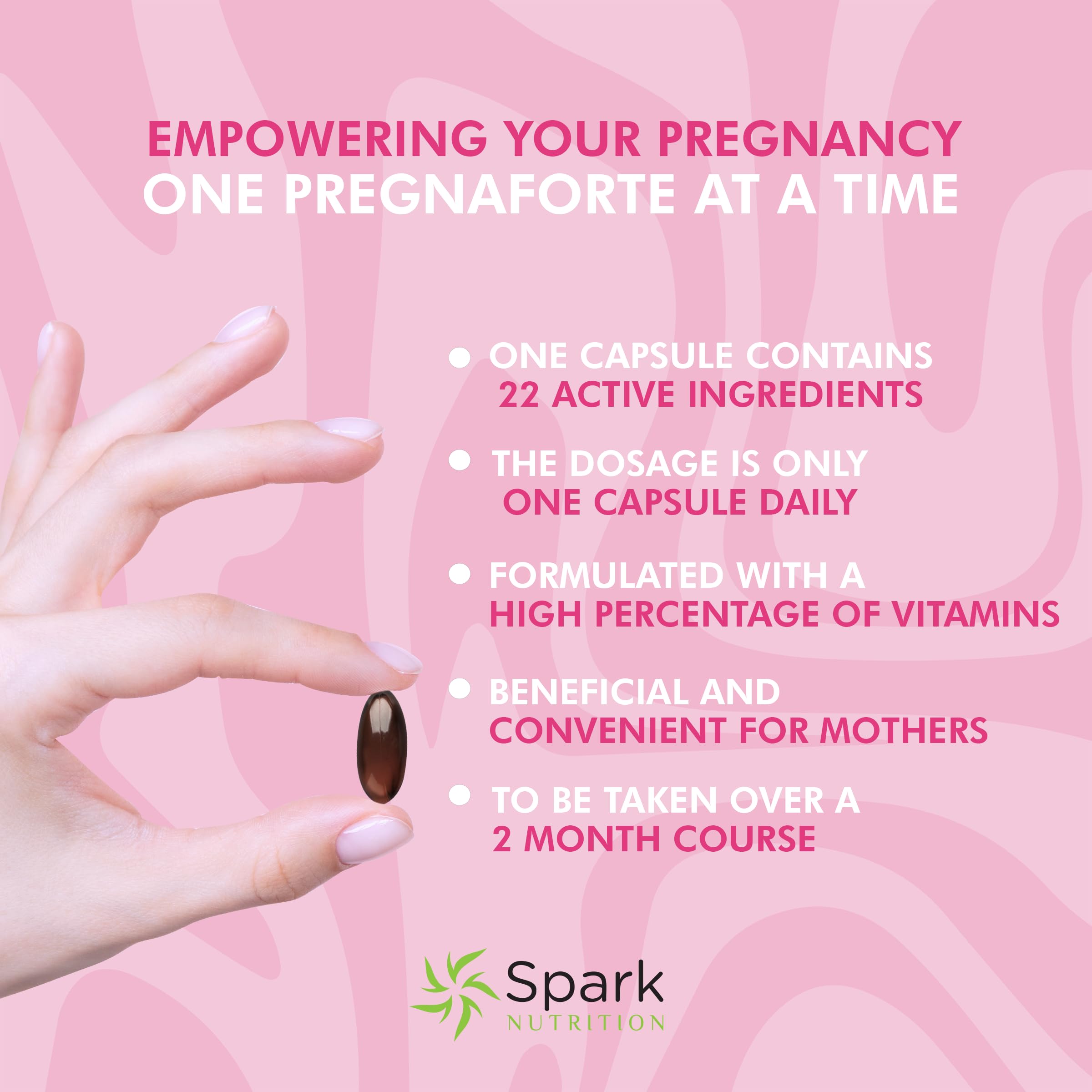 Spark Nutrition Prenatal Multivitamin 60 Capsules capsule close-up