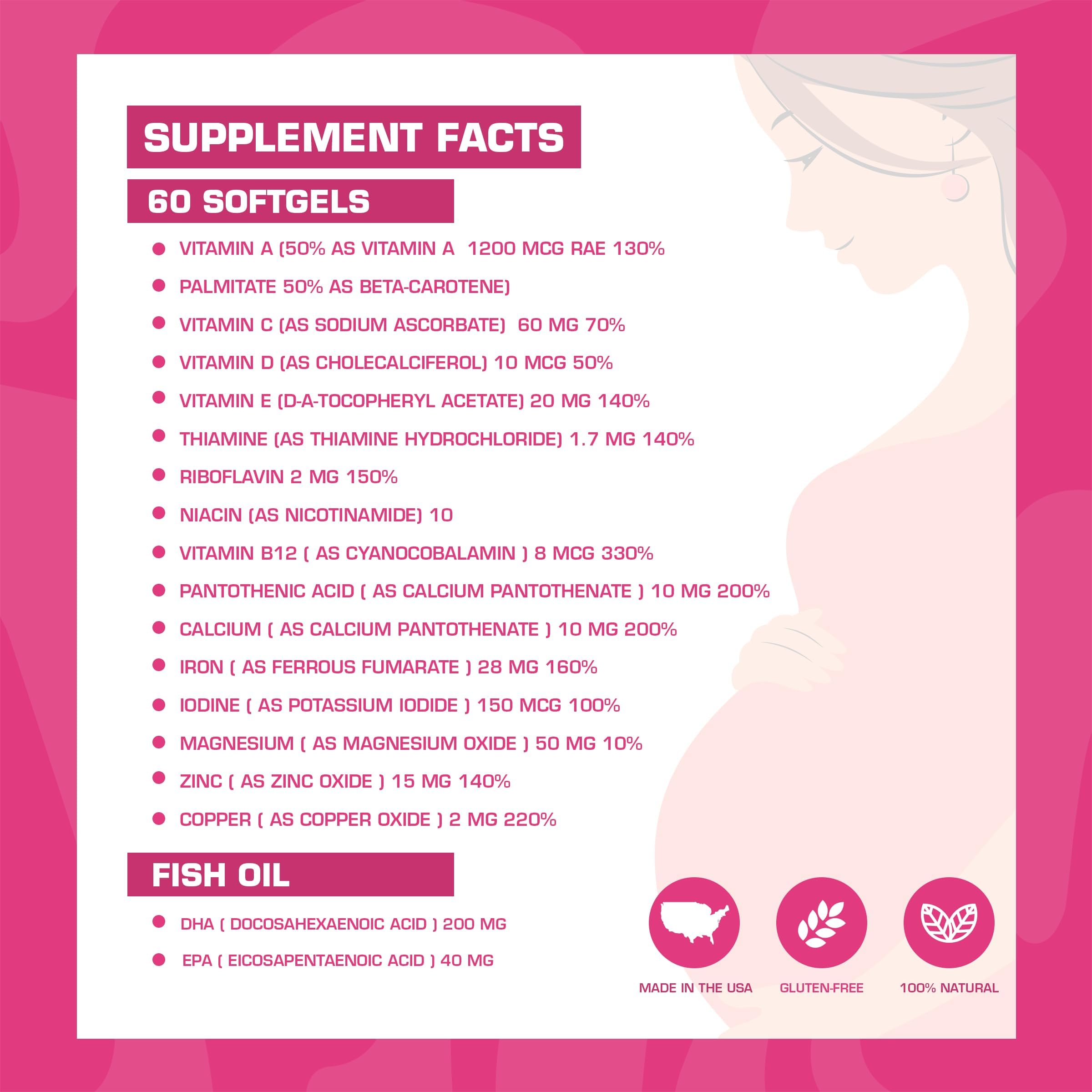 Spark Nutrition Prenatal Multivitamin 60 Capsules in a health supplement setting