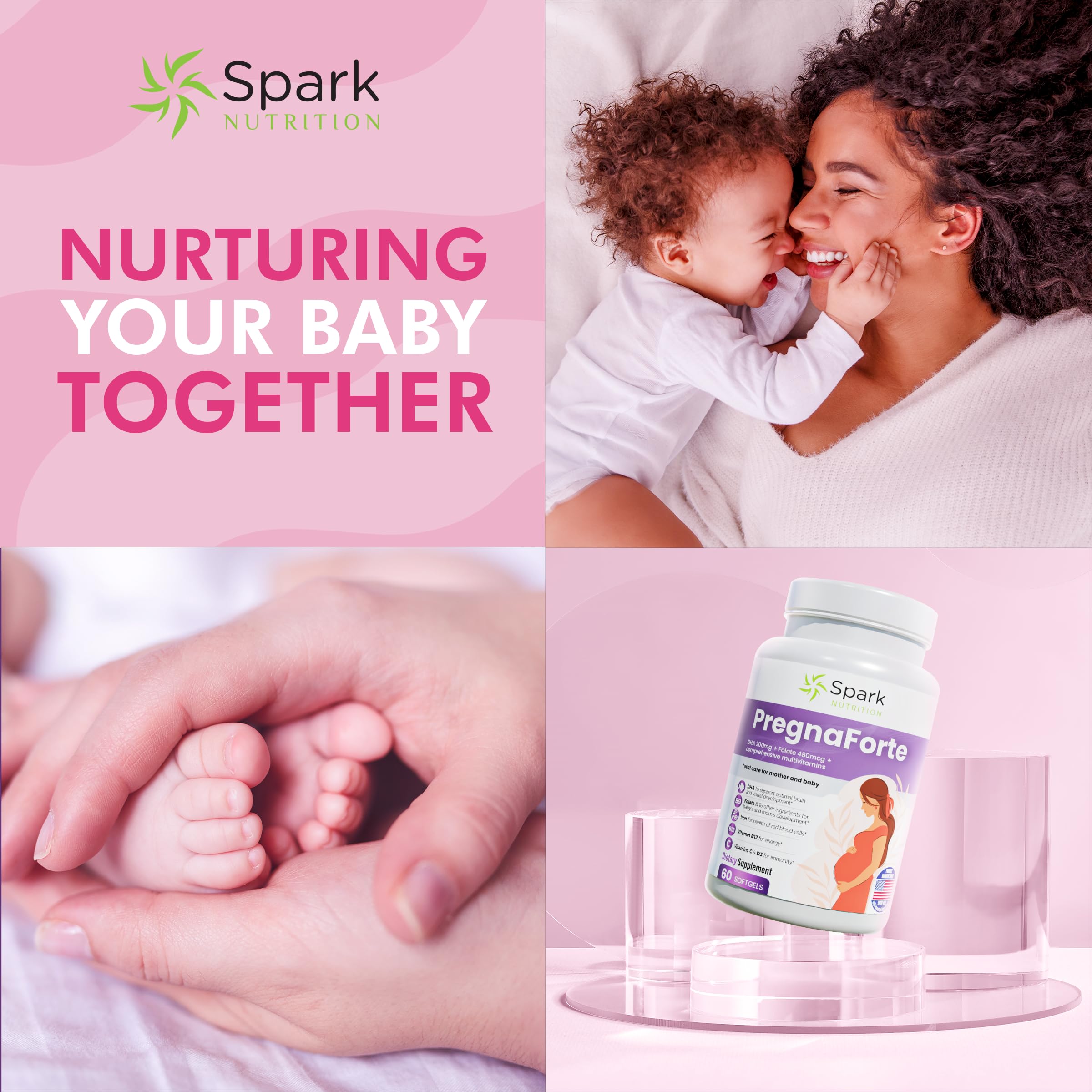 Spark Nutrition Prenatal Multivitamin 60 Capsules packaging