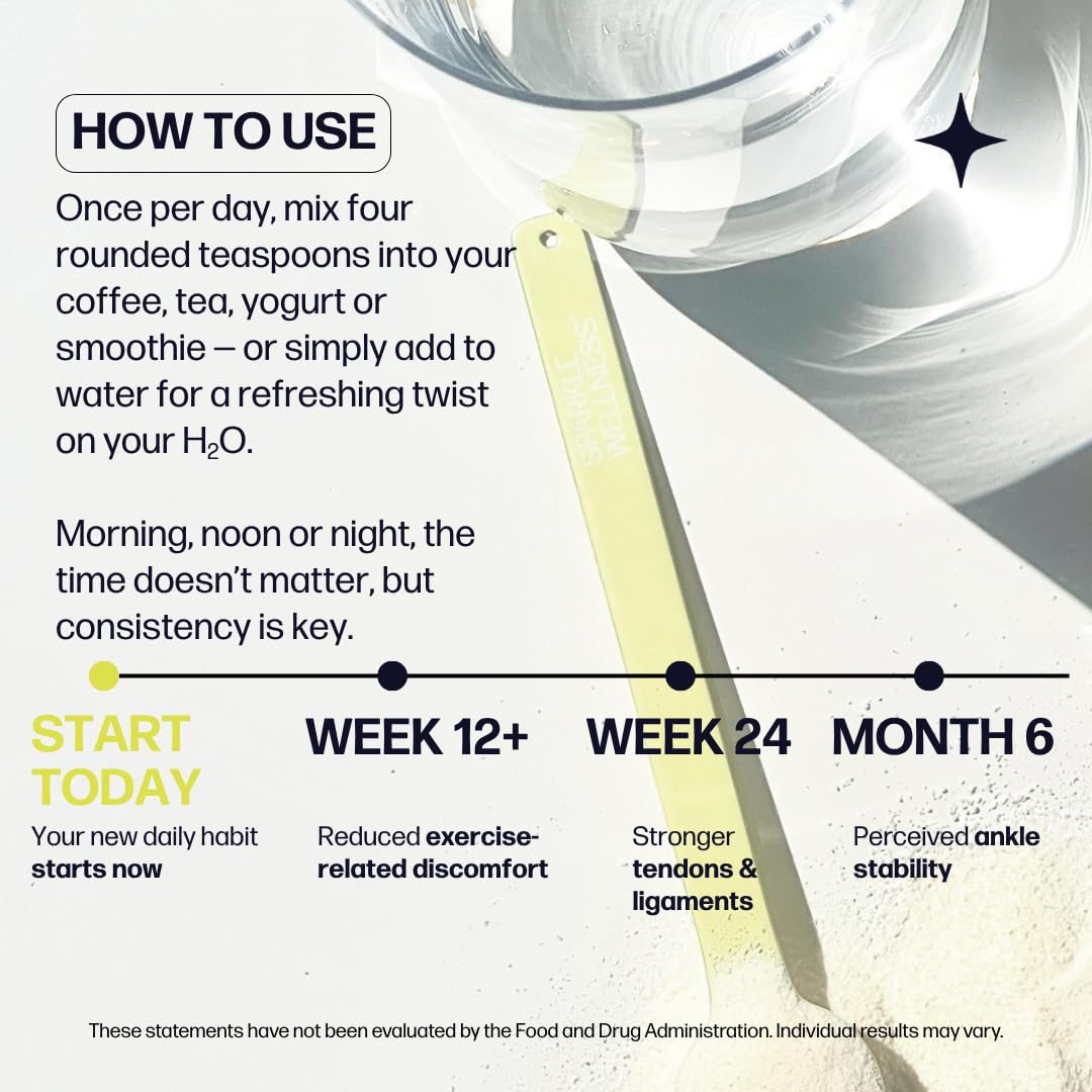 Sparkle Wellness Collagen Supplement with a measuring scoop