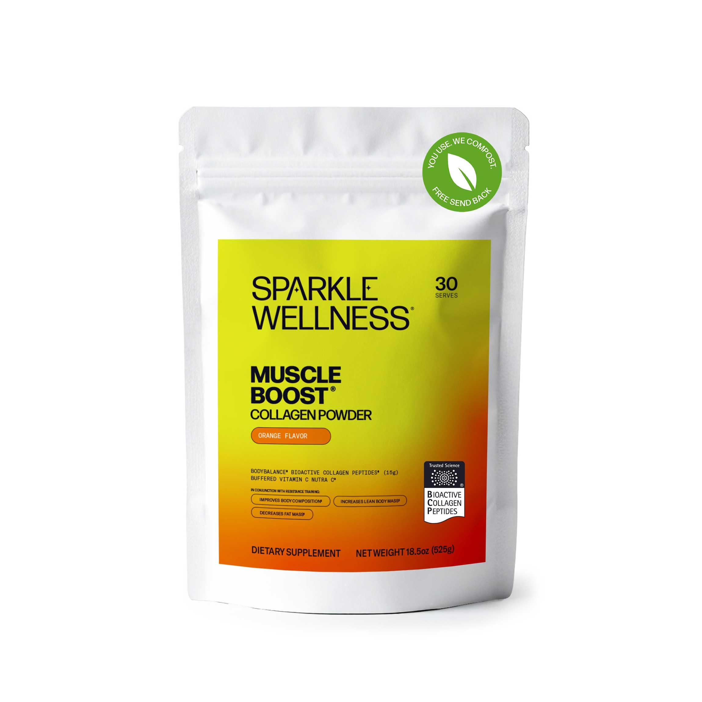 Sparkle Wellness Muscle support Collagen Powder front view packaging