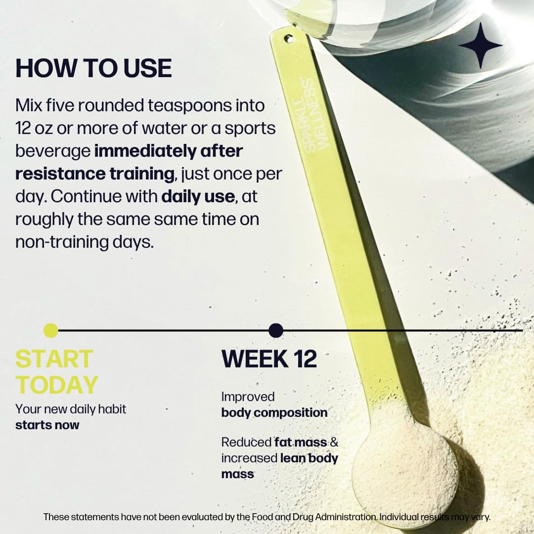 Sparkle Wellness Muscle support Collagen Powder in a glass of water