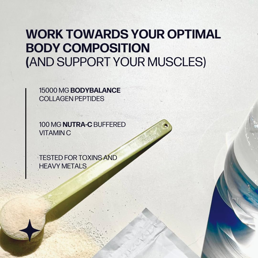 Sparkle Wellness Muscle support Collagen Powder mixed in a smoothie