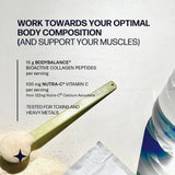 Sparkle Wellness Muscle support Collagen Protein Powder scoop with powder