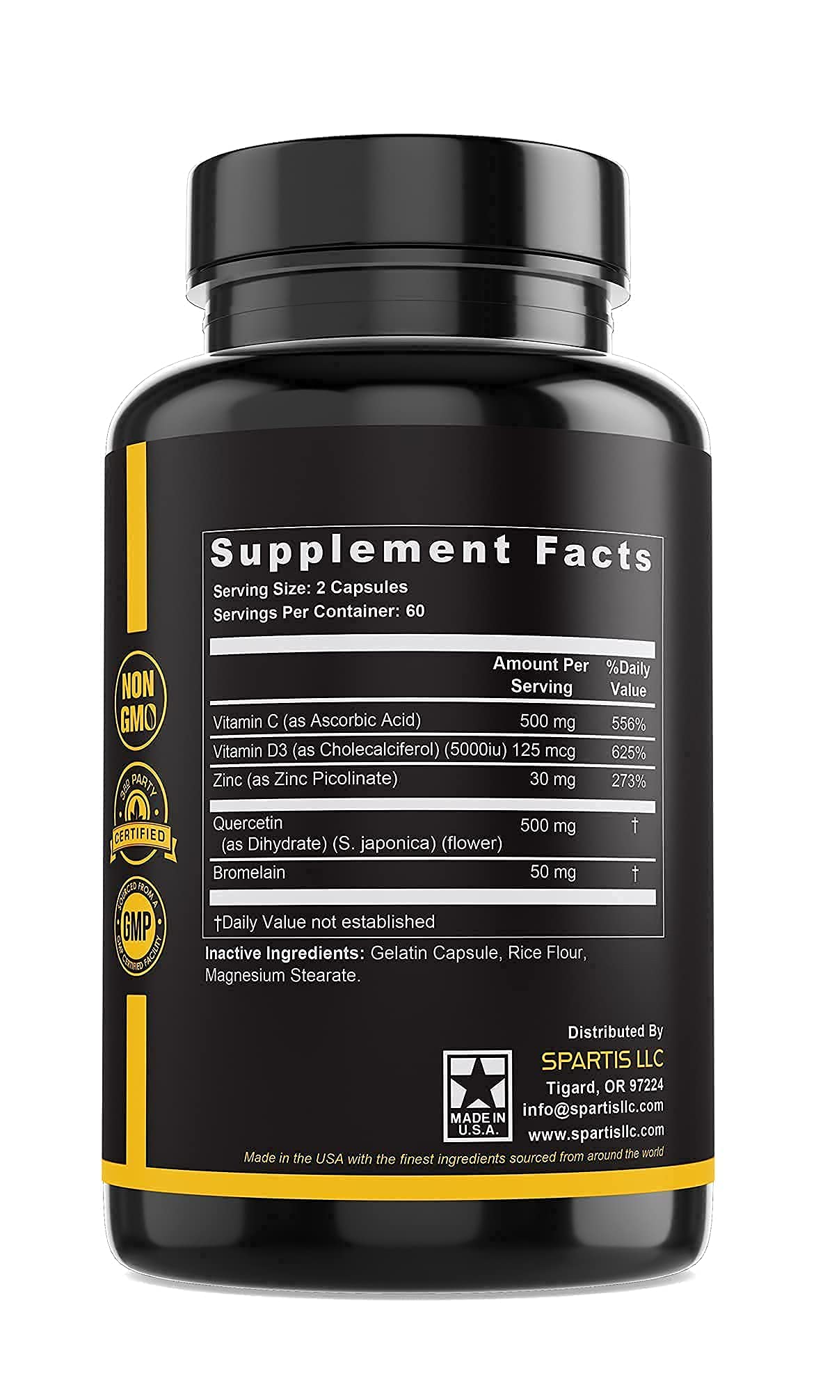 SPARTIS Zinc Picolinate 151g supplement on a wooden table