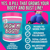 SPAZMATIC Grow My Booty Plus! back view with ingredient list