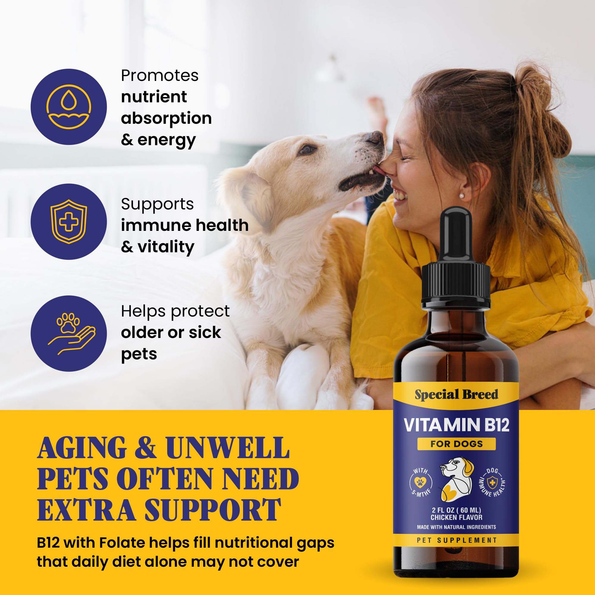 Special Breed B12 Liquid Supplement 500mcg dosage dropper