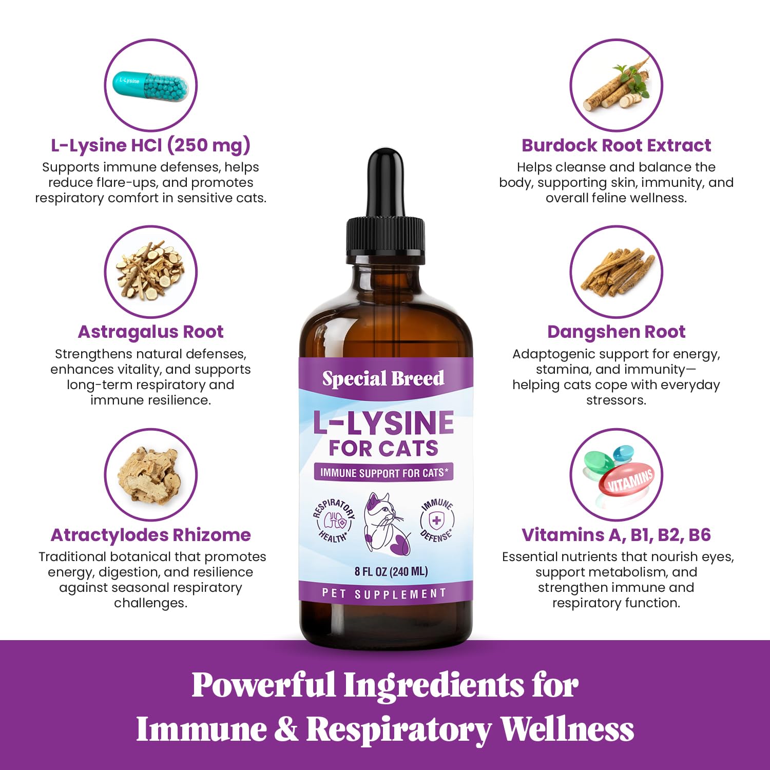 Special Breed L-Lysine liquid drops packaging