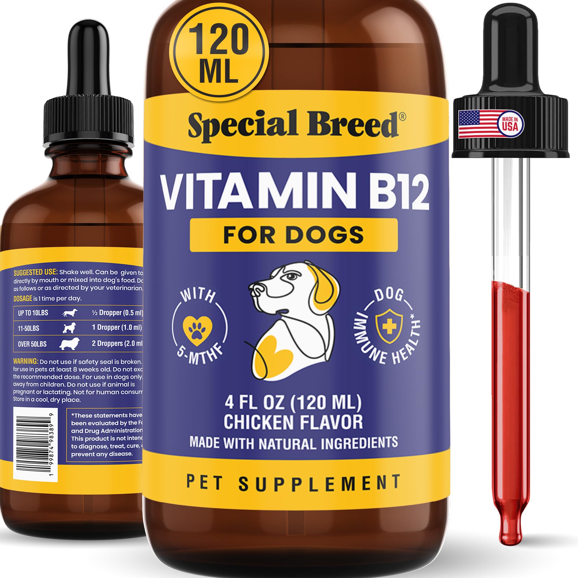 Special Breed Liquid B12 Supplement for Dogs front view