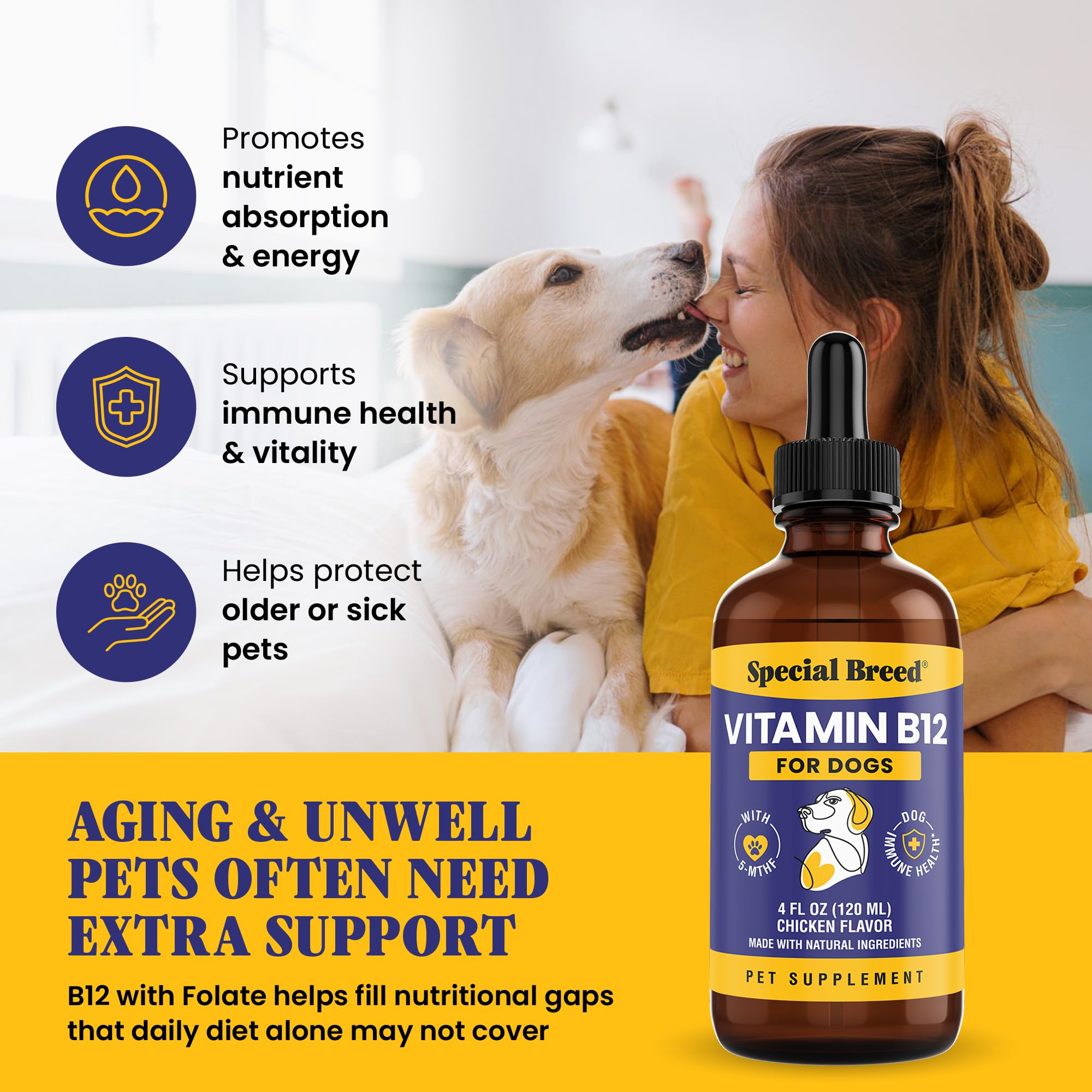 Special Breed Liquid B12 Supplement for Dogs with dropper