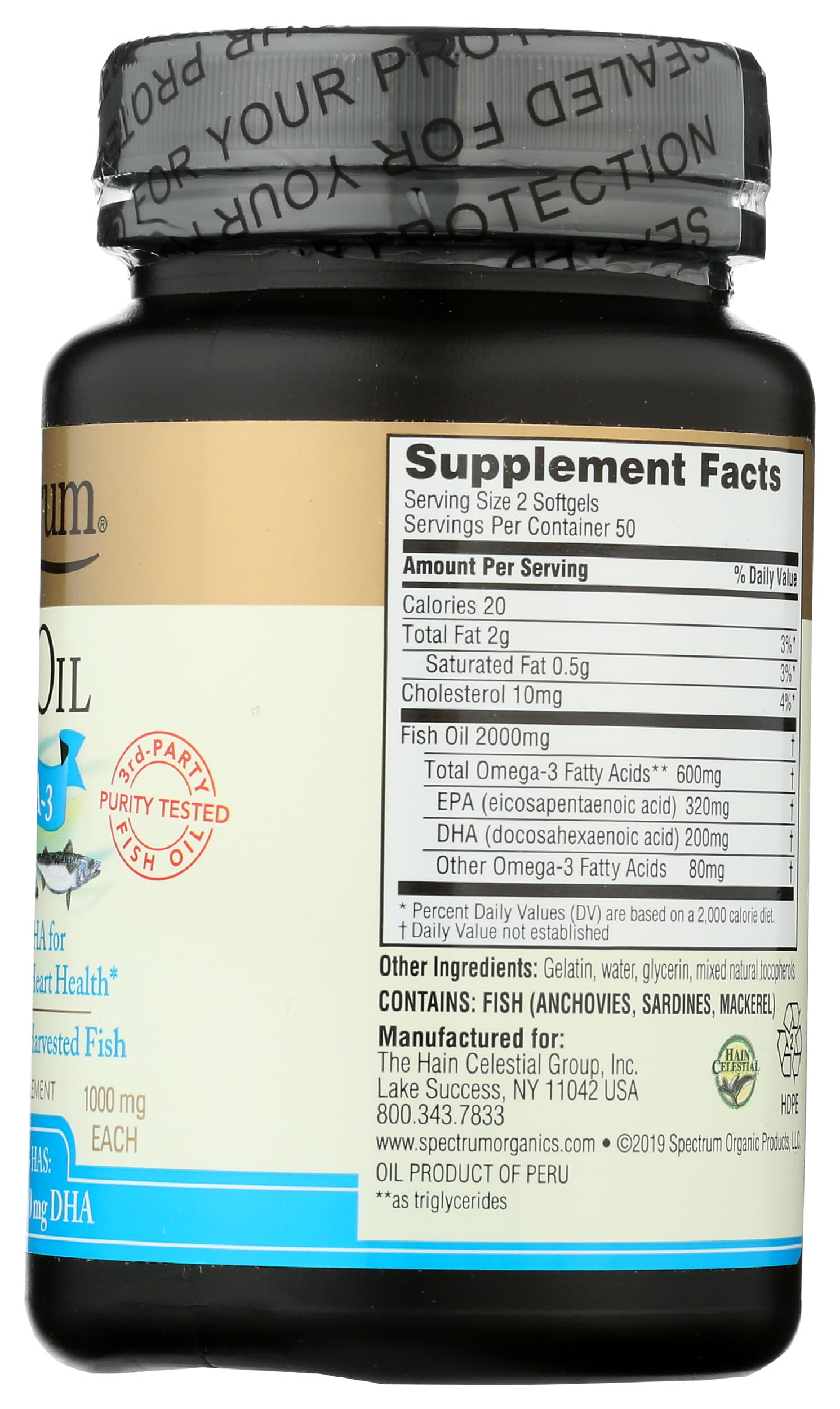 Spectrum Pure Fish Oil Softgels in a health setting