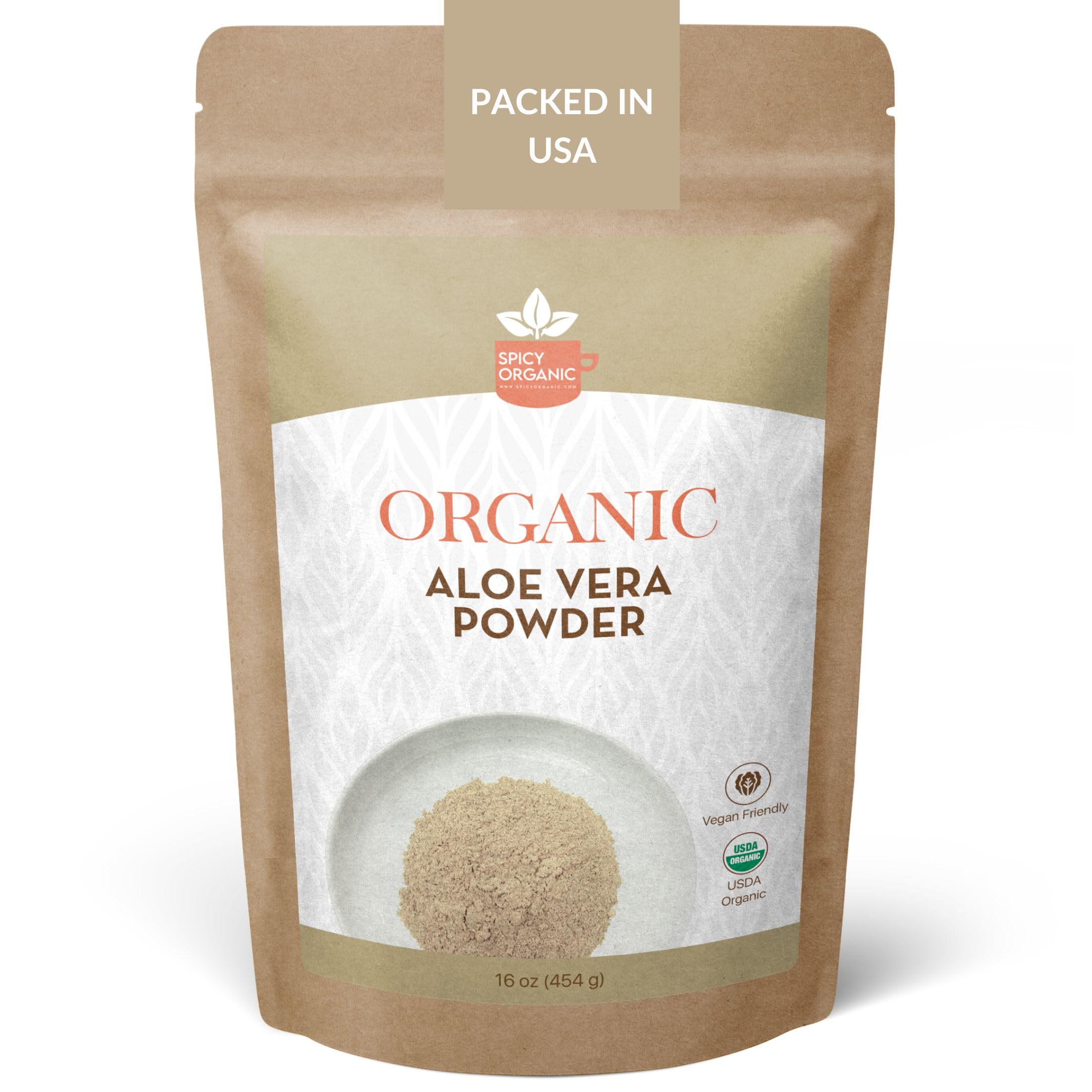 SPICY ORGANIC Aloe Vera Powder 222g front view