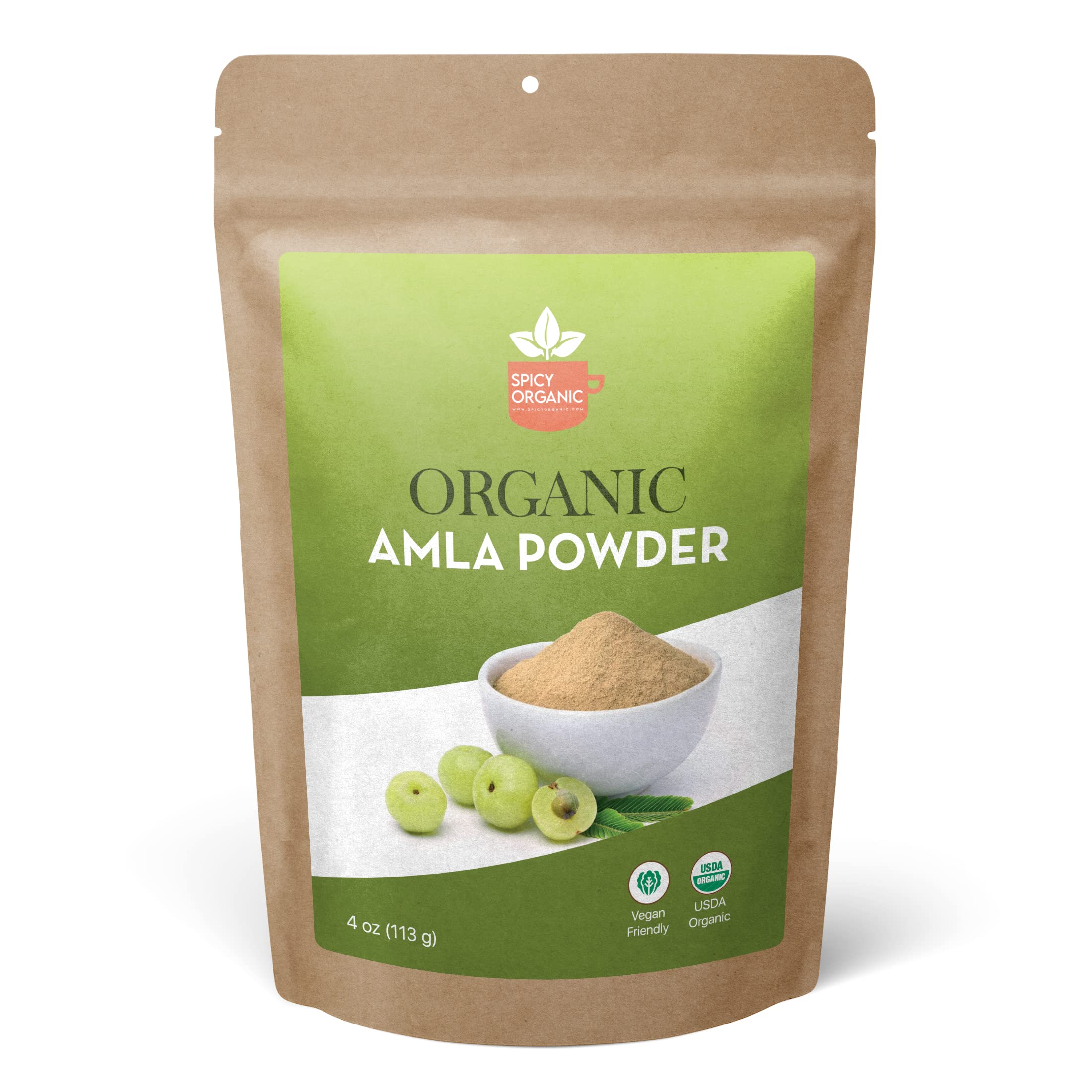 SPICY ORGANIC Amla Powder 113g front view packaging